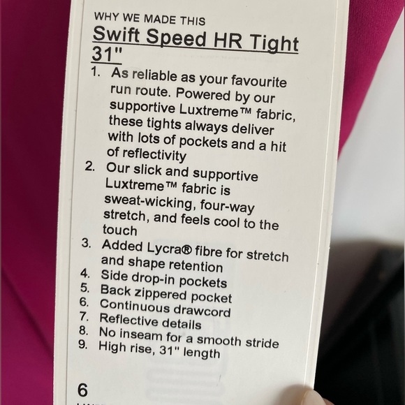 Lululemon Swift Speed High Rise Legging - Picture 3 of 5